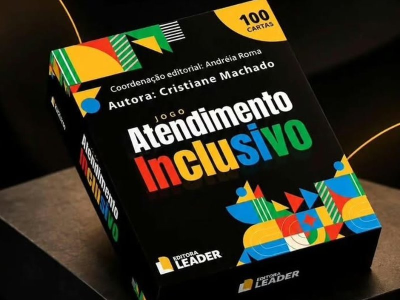 Caixa do Jogo Atendimento Inclusivo, de Cristiane Machado, pela Editora Leader, com 100 cartas